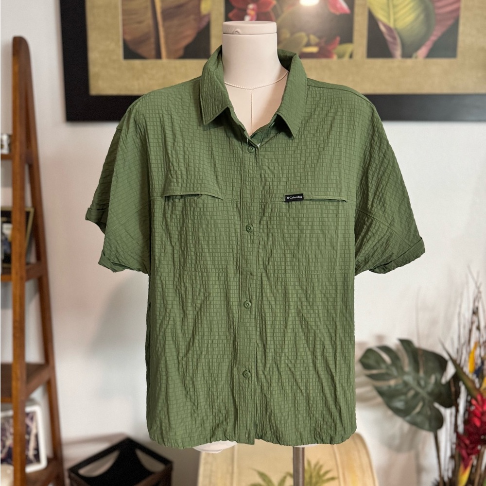 Columbia Women's Boundless Trek Button Up NWT Green $50 S, M, XL